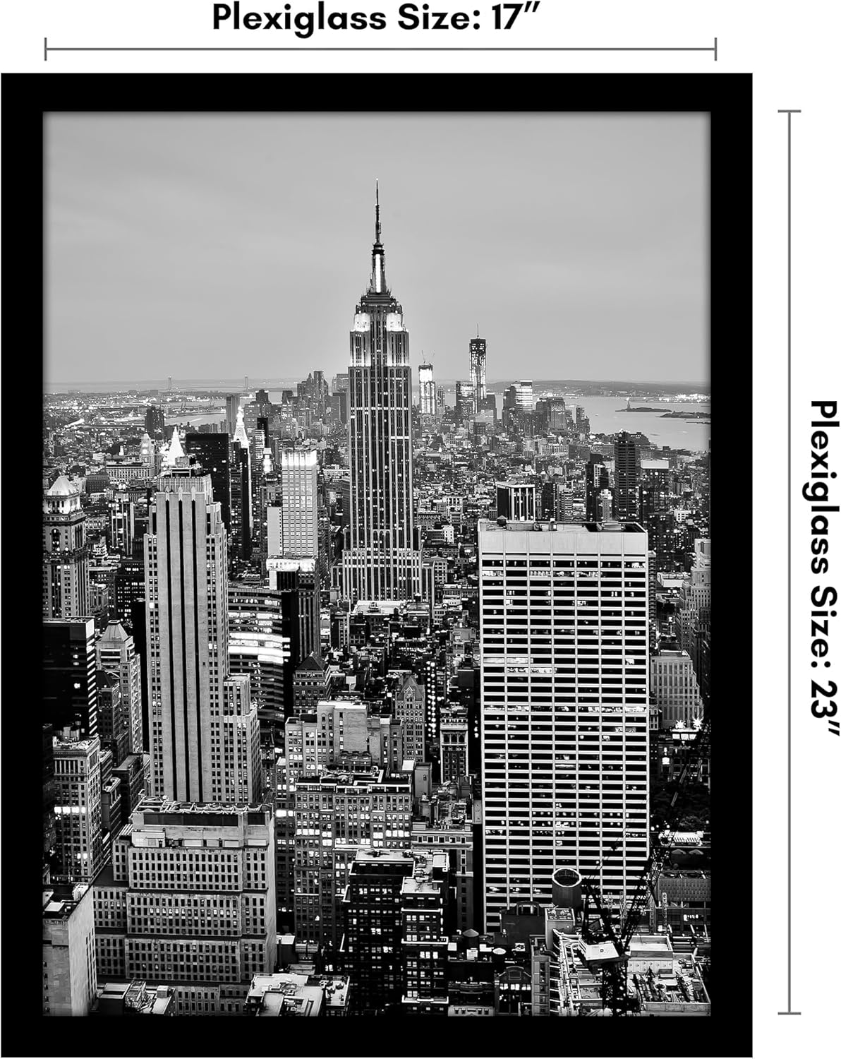 Americanflat 16x20 Picture Frame with Polished Plexiglass - Black Picture Frame - Wide Photo Frames Made of Engineered Wood for Vertical or Horizontal Wall Display - Epic Collection - Black - Colors B