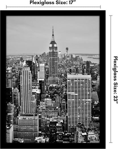 Americanflat 16x20 Picture Frame with Polished Plexiglass - Black Picture Frame - Wide Photo Frames Made of Engineered Wood for Vertical or Horizontal Wall Display - Epic Collection - Black - Colors B