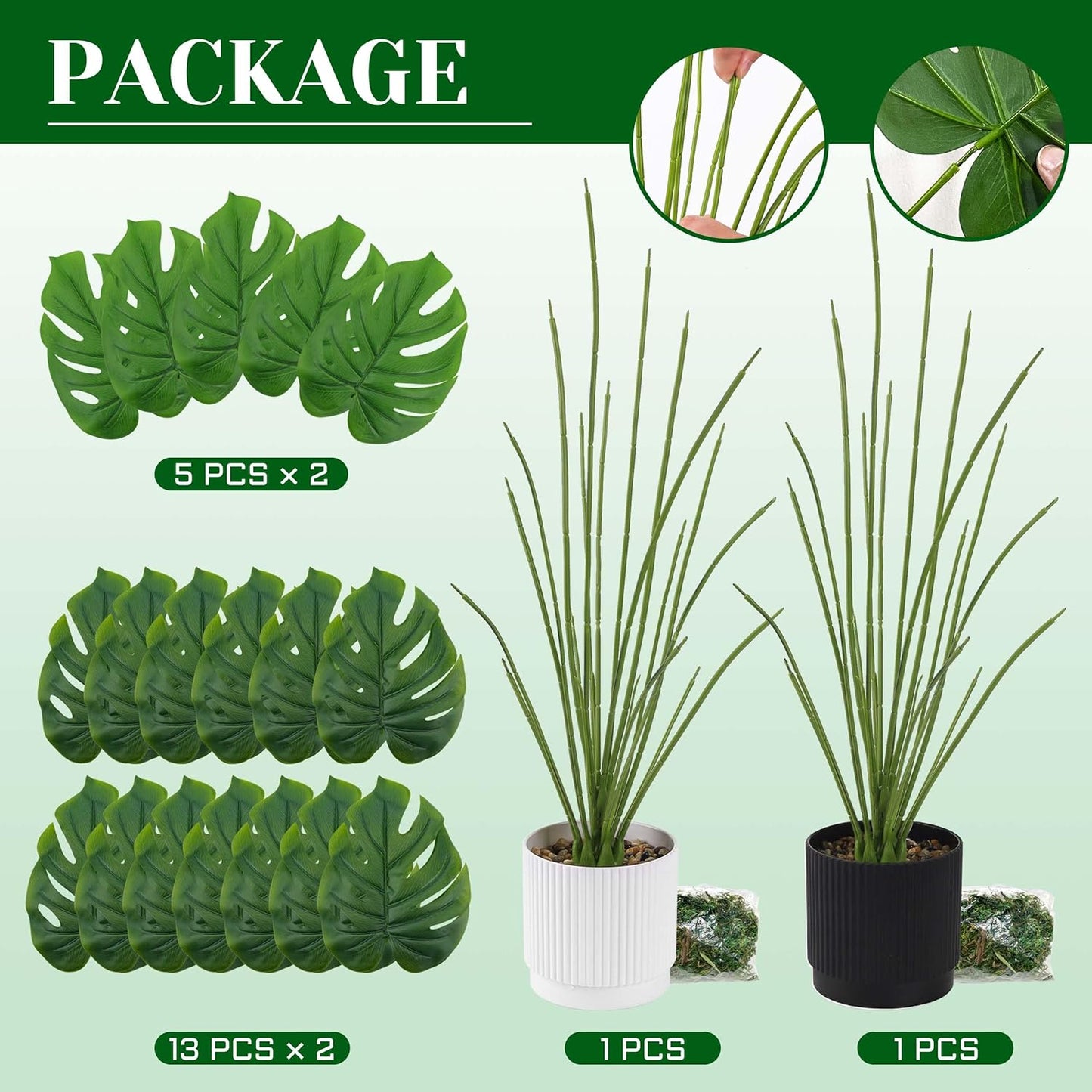 Der Rose 28" Fake Plants Large Artificial Monstera Faux Potted Plants Indoor Tall for Outdoor Living Room House Floor Front Porch Tree Decor