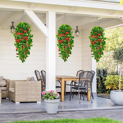 BLEUM CADE Fake Hanging Plants, 2pcs Artificial Pothos Vines Greenery for Wall Home Living Room Office Indoor Outdoor Decor (No Baskets)