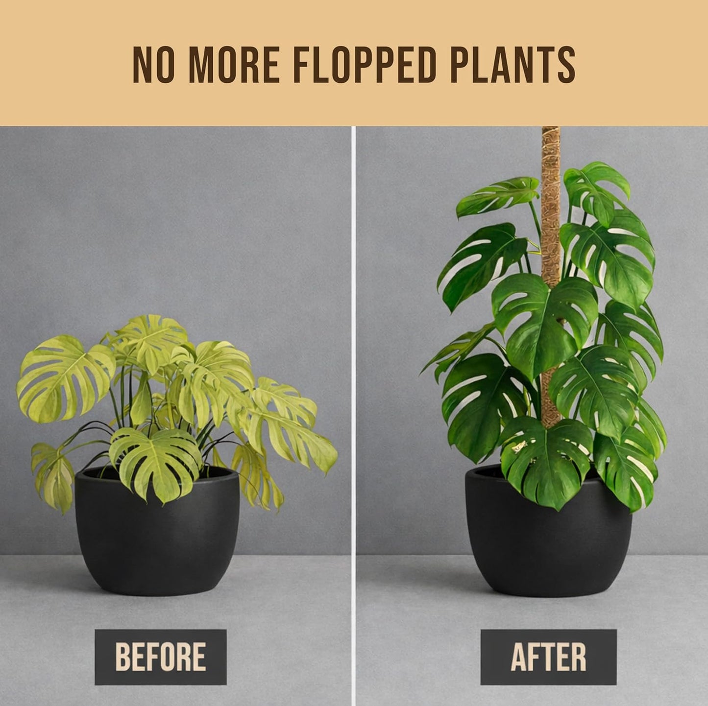 Craft911 Moss Pole Monstera Plant Support – 2 Pack 28” Bendable Moss Pole Monstera Plant Support, Plant Stakes for Indoor Plants, Tall Plant Sticks Support for Climbing Plants