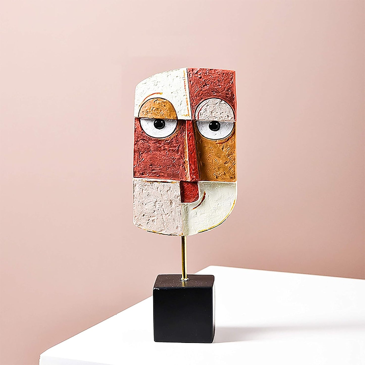 Wink - Handcrafted Statues Resin Abstract Sculpture for Home Decor Modern,African Art Tribal Figurines Decorations Items Accents Influencer Picks for Bookshelf,TV Stand,Living Room,Nightstand