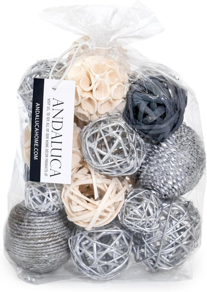 ANDALUCA Decorative Balls Bag Bowl Filler Home Decor (Beige)