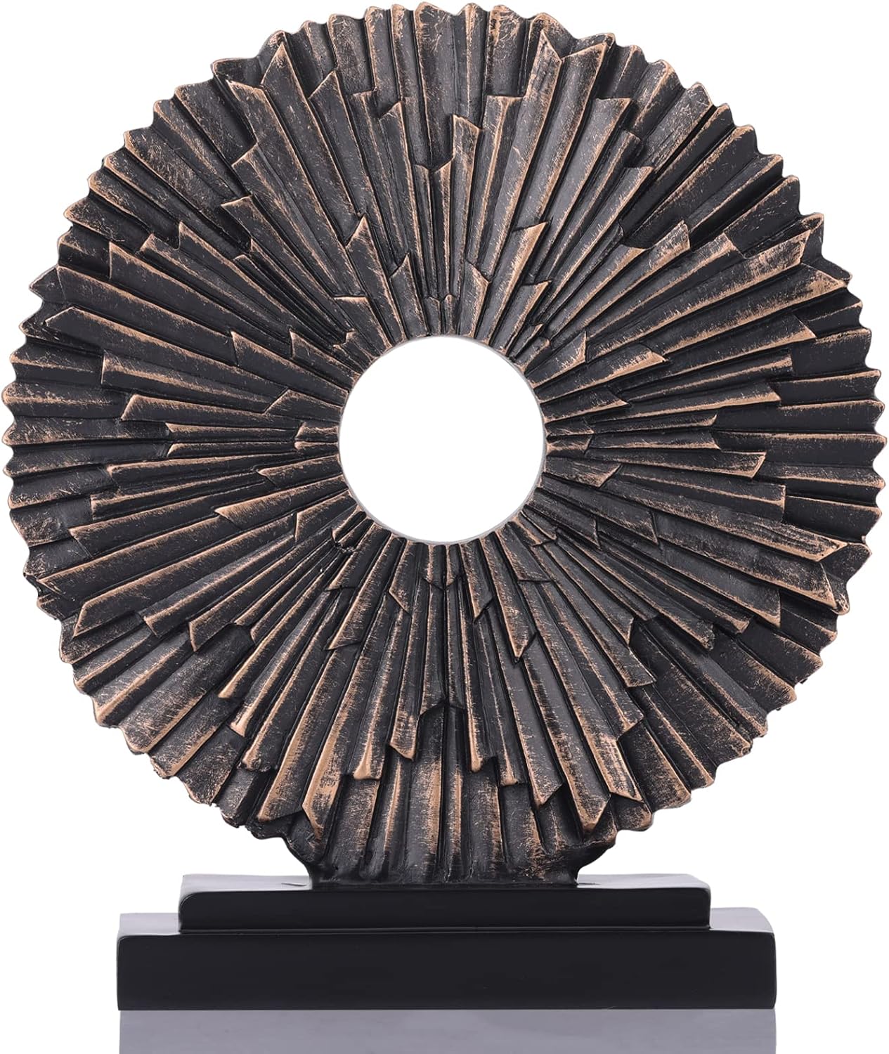 DOVDOV Gold Home Decor Sculpture, Unique Round line Statue, Modern Home Decor, Decorative Panel Statue Gold Decoration for Living Room TV Stand, Office, Bedroom, Dining Table Centerpiece.