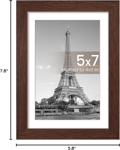 upsimples 8x10 Picture Frame, Display Pictures 5x7 with Mat or 8x10 Without Mat, Wall Hanging Photo Frame, Black, 1 Pack - Colors A
