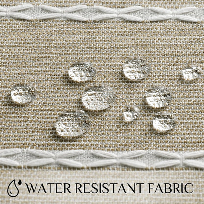 Softalker Outdoor Tablecloth Rectangle, Waterproof Linen Cotton Farmhouse Table Cloths with Tassel, Heavy Weight Wrinkle Free Boho Table Cover for Picnic Camping Dining - 55 x 70 Inch, Coffee Lines