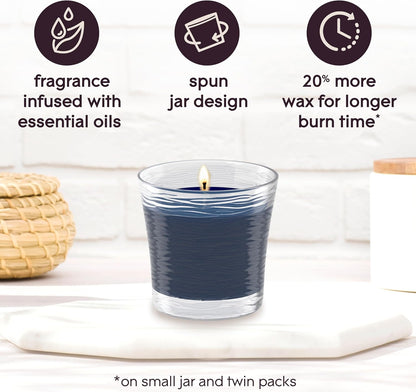 Glade 1-Wick Scented Candle Jar, Angel Whispers, Air Freshener Infused with Essential Oils, 4.08 Oz, 2 Count