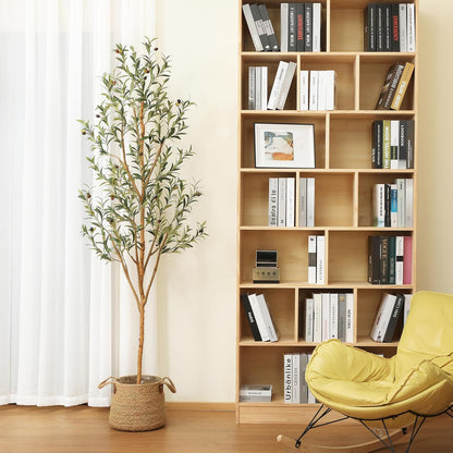 Kazeila Artificial Olive Tree 6FT Tall Faux Silk Plant for Home Office Decor Indoor Fake Potted Tree with Wood Branches and Fruits