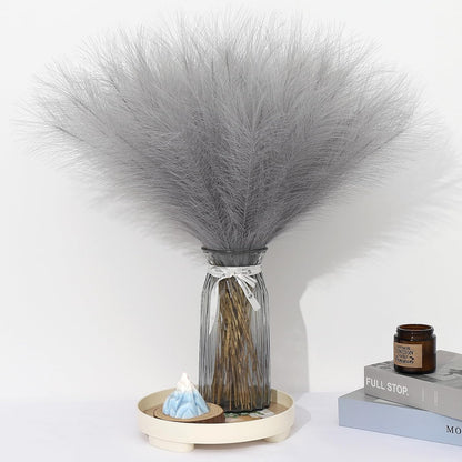 Pampas Grass Decor 30 Pcs 21.7 Inch Faux Brown Pampas Grass Bulk Artificial Dried Flowers Small Vase Filler Pompas Grass.