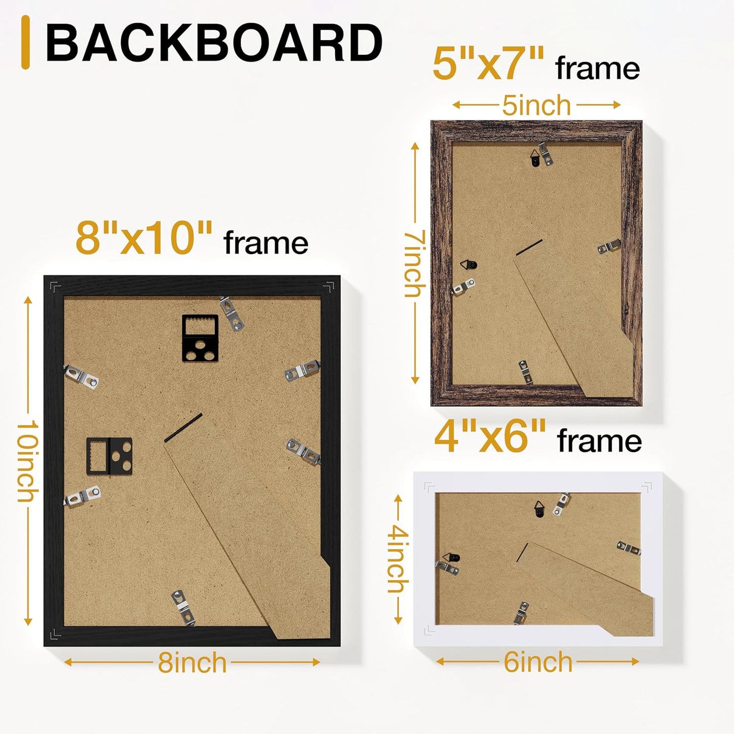 Vittanly 20 Pack Picture Frames Collage Wall Decor, Multi Sizes Including 4pcs 8x10, 8pcs 5x7 and 8pcs 4x6 Photo Frames, Gallery Frame Set for Wall or Tabletop Display, Black, Brown and Dark Grey