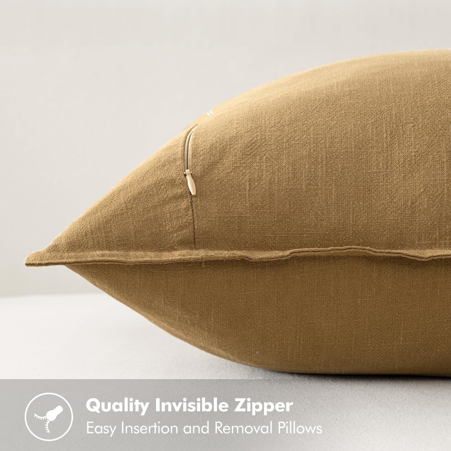 MIULEE Decorative Linen Euro Sham Pillow Covers 26x26 Cream White Boho Farmhouse Neutral Couch Throw Pillows for Bed Pack of 2 Accent Modern Pillowcase Sofa Livingroom Home Decor