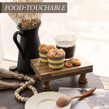EOSAHR Farmhouse Riser for Room Decor : Decorative Pedestal Stand For Display Your Home Decorations and Uniquely Soap Stand - Rustic Bathroom Counter Tray and Kitchen Decor (Natural Wood)