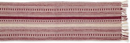 DII Farmhouse Braided Stripe Table Runner Collection, 15x72 (15x77, Fringe Included), Black