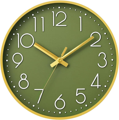 DAXSMY Wall Clock - 8 Inch Silent Non-Ticking Modern 3D Wall Clocks Battery Operated - Decorative Clock for Kitchen, Home Office, Bathroom, Bedroom(Rose Gold)