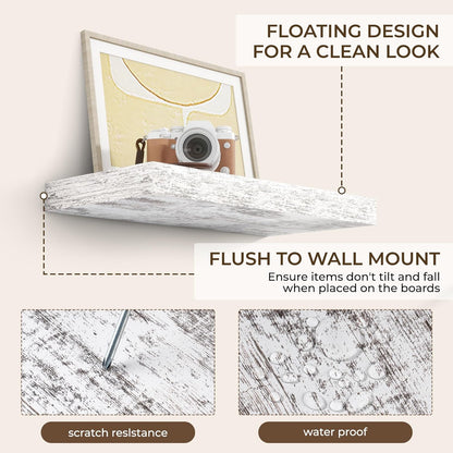 RICHFOCUS 72Inch Floating Shelves for Wall 2 Pack Shelves for Bedroom|Kitchen|Bathroom Wall Mounted Rustic Wood Floating Shelf with Invisible Brackets for Books|Storage|Decor, Rustic Brown