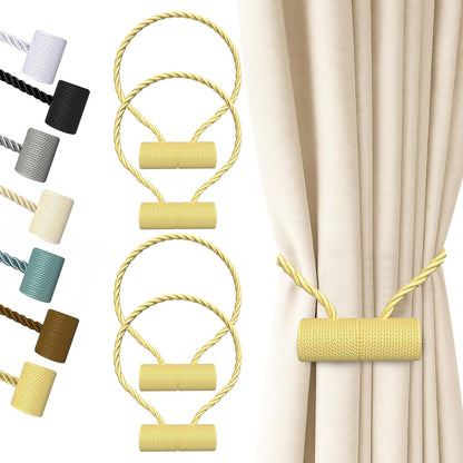 Hion Magnetic Curtain Tiebacks Black 2pcs, Curtain Tiebacks Buckles Holdbacks Holders Hooks Clip for Home Outdoor Bedroom Office Decorative Curtain