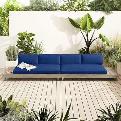 idee-home Outdoor Bench Cushion Waterproof, Bench Cushions for Outdoor Furniture, Patio Porch Swing Replacement Seat Pad with Ties for Garden Backyard, 48 x 18 Inch Red