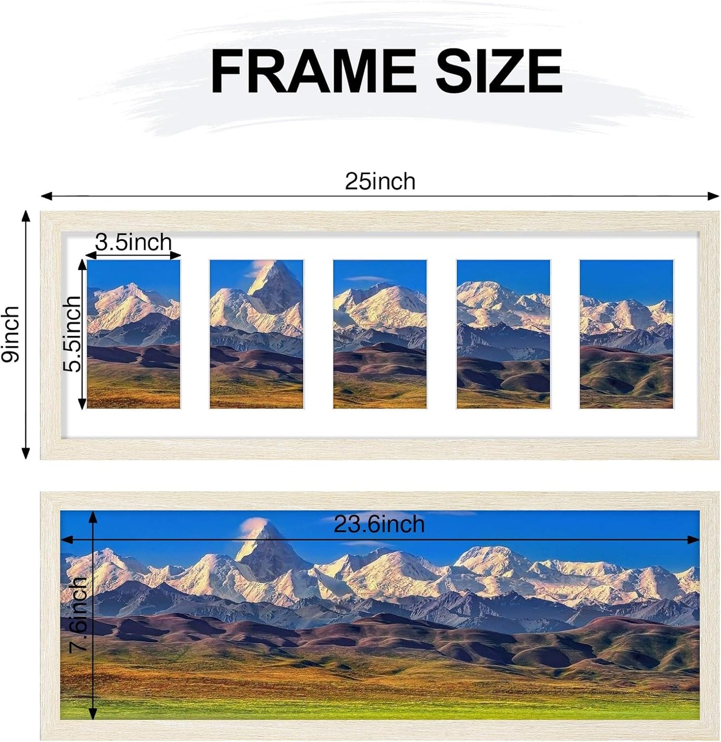 Vittanly 11x14 Collage Picture Frame, Displays 5Pcs 4x6 Pictures with Mat or 1Pcs 11x14 without Mat for Wall Mounting, Picture Frames Collage Wall Decor in Black, 1 Pack