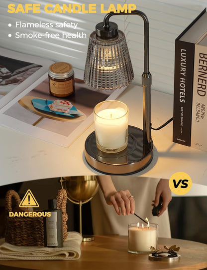 GODONLIF Candle Warmer Lamp with Timer Dimmable, Birthday Gifts for Women Mom, House Warming Gifts New Home Decor, Wax Melt Warmer for Jar Candles with 2 Bulbs
