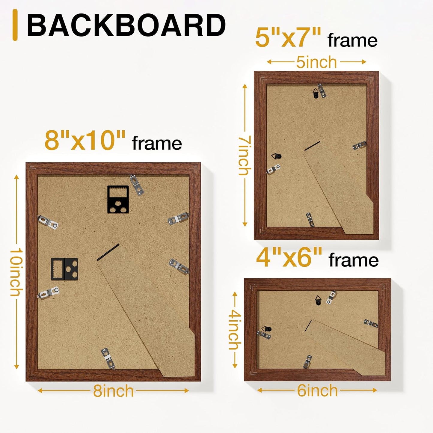 Vittanly 20 Pack Picture Frames Collage Wall Decor, Multi Sizes Including 4pcs 8x10, 8pcs 5x7 and 8pcs 4x6 Photo Frames, Gallery Frame Set for Wall or Tabletop Display, Black, Brown and Dark Grey
