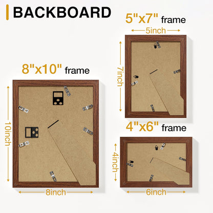 Vittanly 20 Pack Picture Frames Collage Wall Decor, Multi Sizes Including 4pcs 8x10, 8pcs 5x7 and 8pcs 4x6 Photo Frames, Gallery Frame Set for Wall or Tabletop Display, Black, Brown and Dark Grey