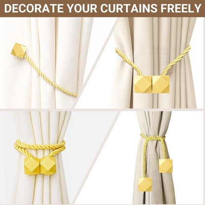 Hion Magnetic Curtain Tiebacks Black 2pcs, Curtain Tiebacks Buckles Holdbacks Holders Hooks Clip for Home Outdoor Bedroom Office Decorative Curtain