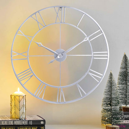 CLXEAST 30 Inch Large Wall Clock Modern, Oversized Roman Numeral Decorative Black Metal Wall Clock for Living Room Decor,House Warming Gifts New Home