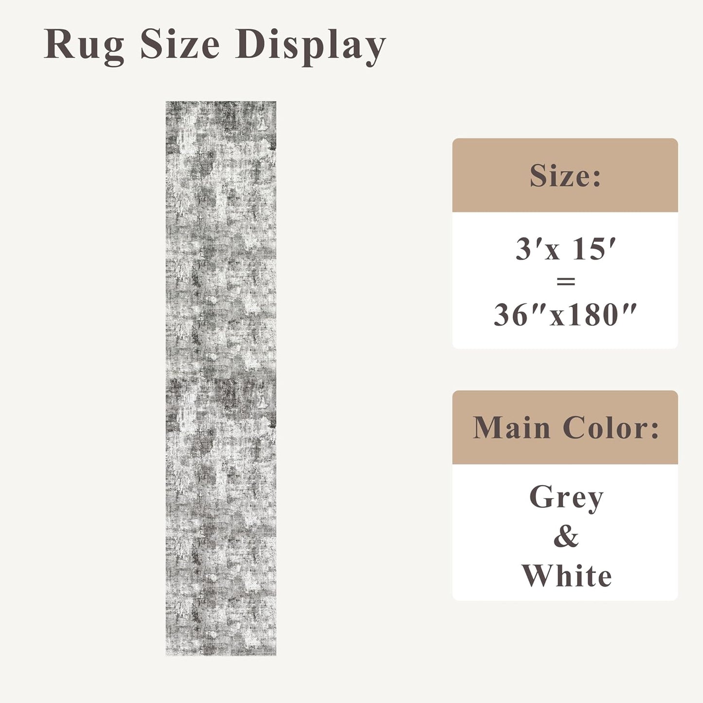 2x3 Washable Non-Slip Area Rug - Soft Low Pile Throw Rug for Kitchen Entryway Bedroom - Modern Indoor Door Mat with Rubber Backing (Beige Grey) - Colors B