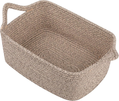 OIAHOMY Woven Basket, Gift Basket Empty with Gift Bags and Ribbons, Rope Baskets for Baby Showers, Storage Baskets with Handles for Nursery, Pet Toy Organizer - White