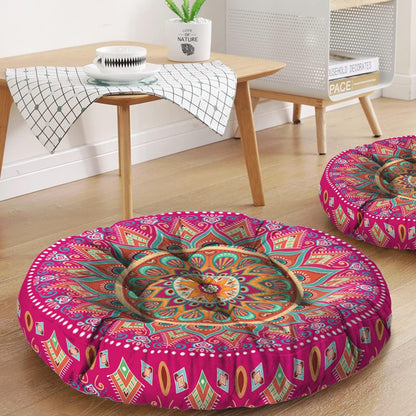 Mandala Meditation Cushion, Boho Meditation Mat, Meditation Pillows for Sitting on Floor, Cushions for Sitting in Home and Outdoor, Square Floor Pillow Cushion Seating for Yoga Accessories 22'' X 22''