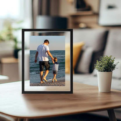 CORE ART 8x10 Floating Picture Frame,Double Plexglass Floating Frame for 5x7,4x6 Pictures,Wall or Tabletop Display,Black