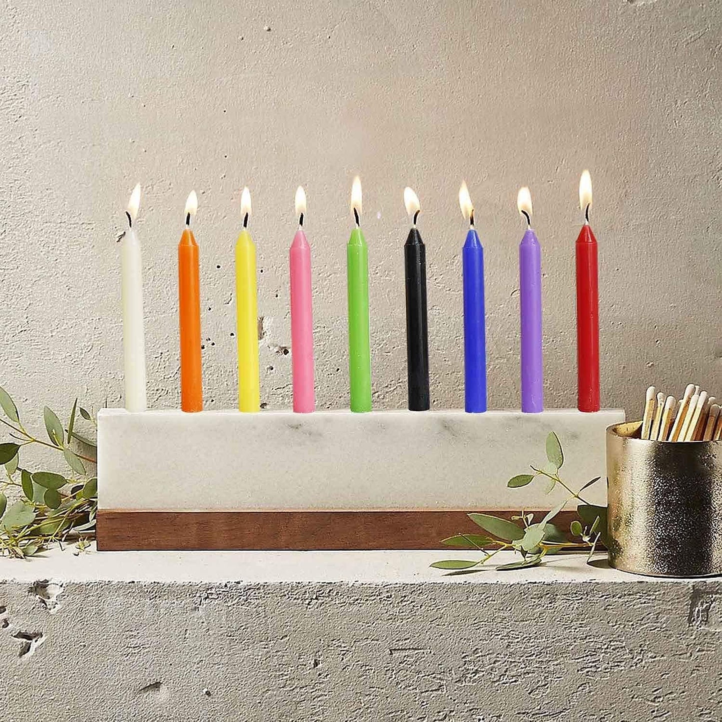 30-Pack 10-Color Taper Candles - 10 Inch Dripless & 10-Hour Burn｜Wedding/Birthday/Home Decor with Premium Wax