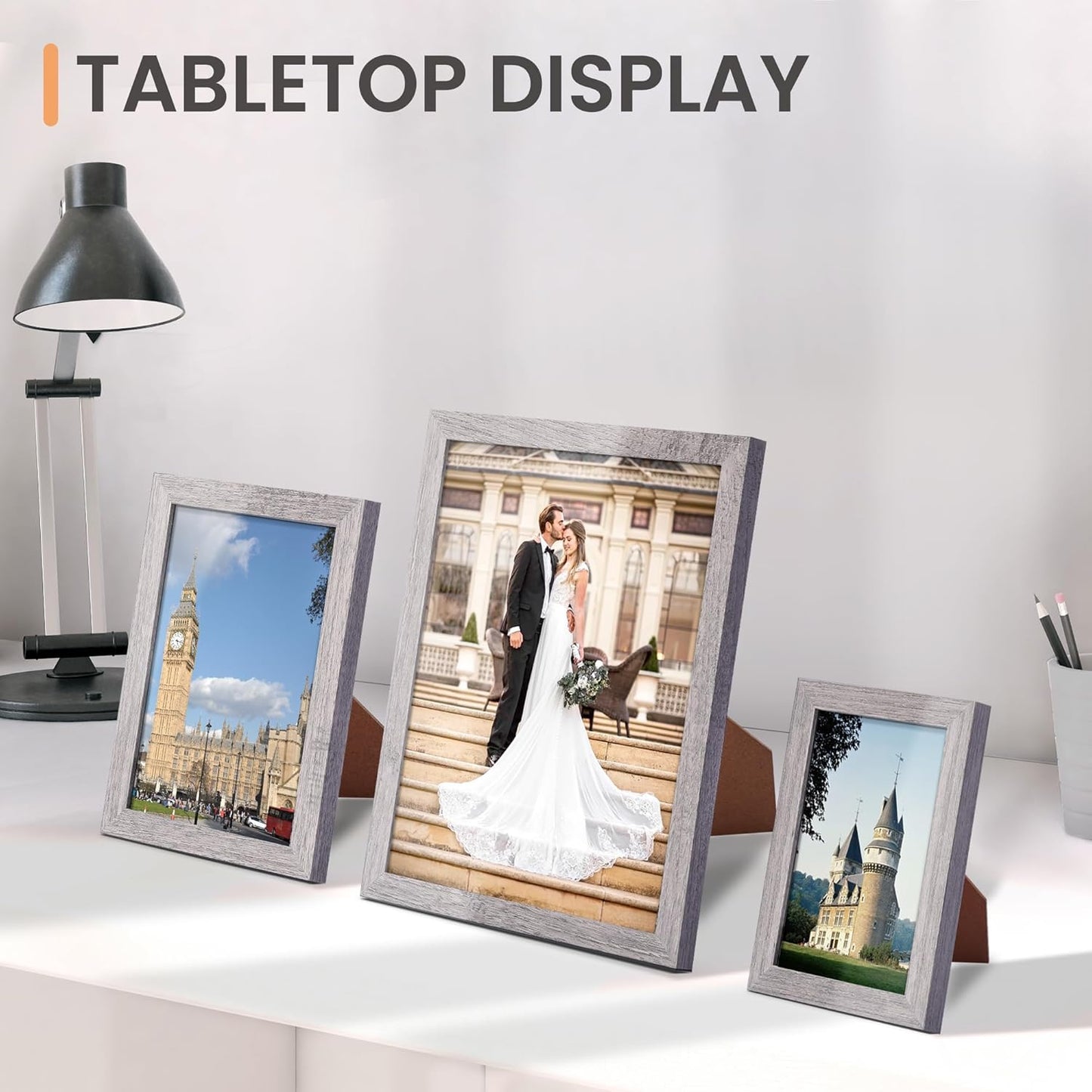 upsimples 10 Pack Picture Frames Collage Wall Decor for Mounting or Tabletop Display, Photo Gallery Frame Set for Family, Multi Sizes Including 8x10, 5x7, 4x6, Black