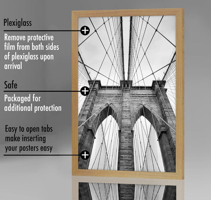 Americanflat 16x20 Picture Frame with Polished Plexiglass - Black Picture Frame - Wide Photo Frames Made of Engineered Wood for Vertical or Horizontal Wall Display - Epic Collection - Black - Colors C