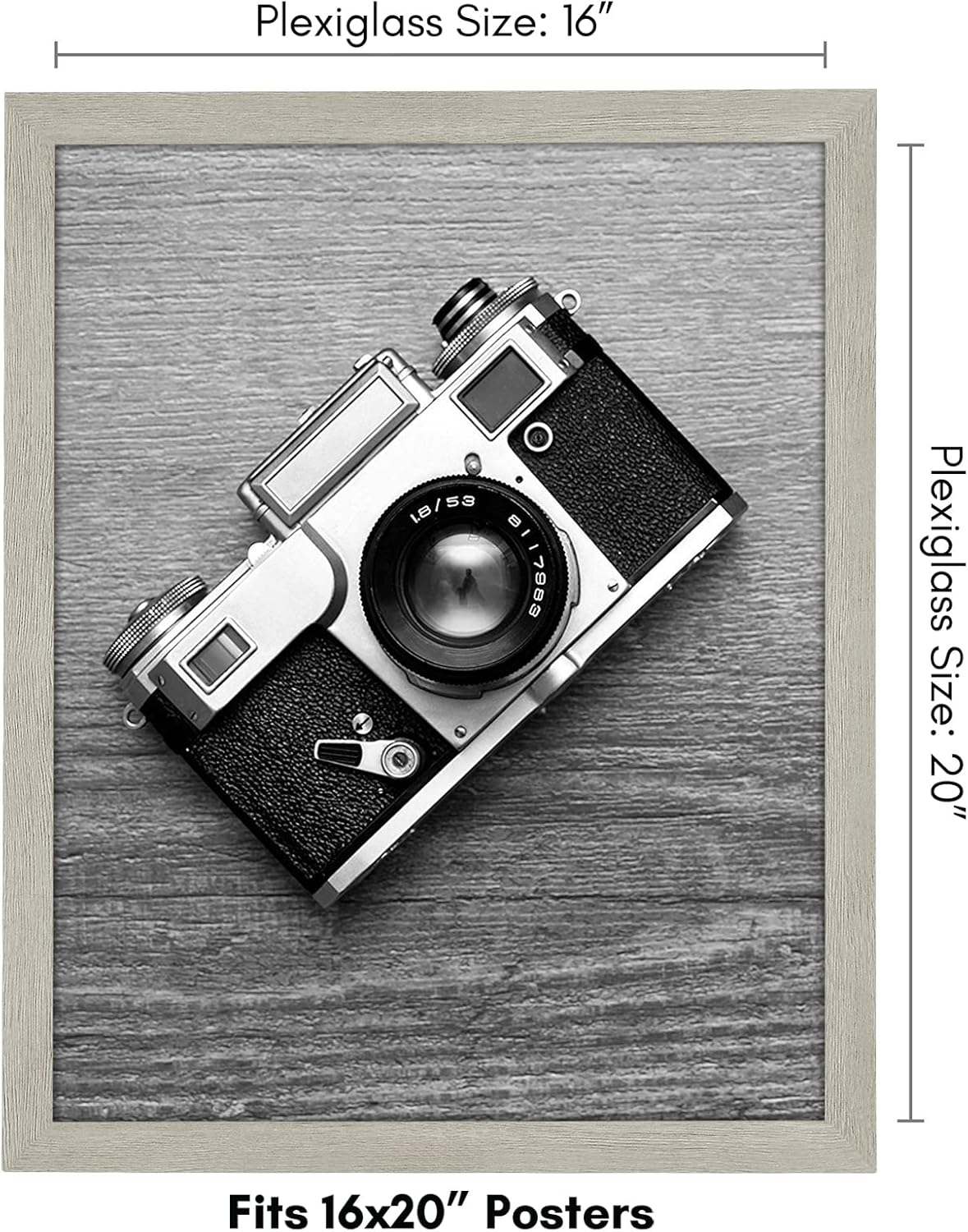 Americanflat 16x20 Picture Frame with Polished Plexiglass - Black Picture Frame - Wide Photo Frames Made of Engineered Wood for Vertical or Horizontal Wall Display - Epic Collection - Black - Colors B