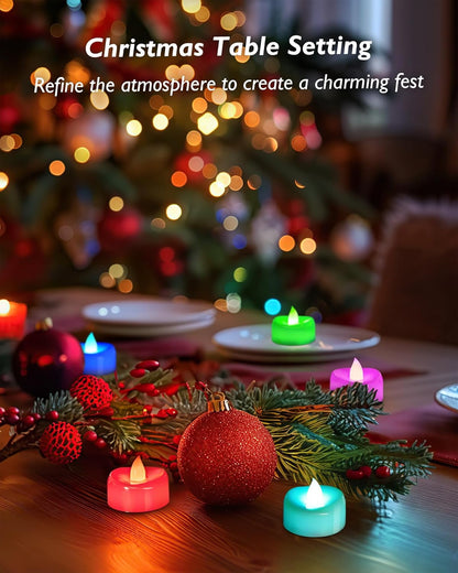 merrynights LED Candles, Tea Lights Candles Battery Operated Bulk, 50-Pack Long-Lasting 200 Hours Flameless Tealight Candles, Realistic Tea Lights for Christmas Halloween Wedding, 1.5'' D X 1.25'' H