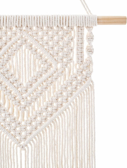 Dahey Small Macrame Wall Hanging 2 Pcs Woven Tapestry Wall Art Decor - Beautiful for Boho Home Bedroom Dorm College Classroom Decor, Apartment, Nursery, Party Decorations, 16.5" L x 10" W and 17.5"x 10"W