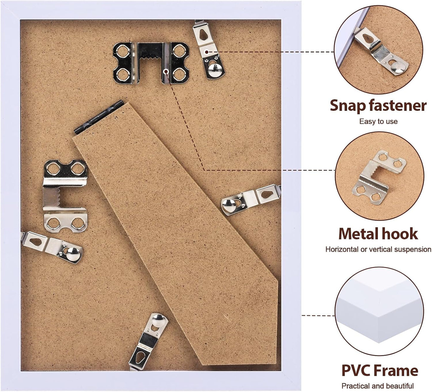 Fixwal Picture Frames Set, Gallery Wall Frame Set Picture Frames Collage 15 Pack for Wall or Tabletop with 8x10 5x7 4x6 Frames, Soft Earth Tones