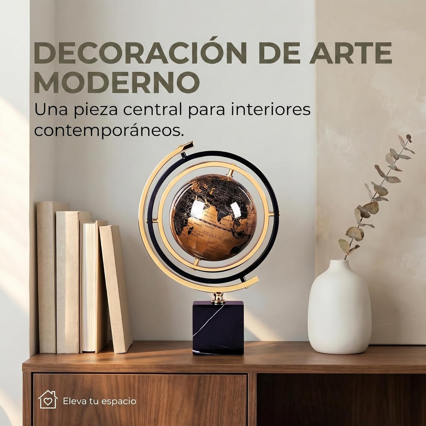 Modern Marble Sculpture, Abstract Art Inspired Tabletop Statue Decor - Minimalist Sculpture Home Decor for Living Room Shelf Desk Office - Unique Housewarming Gift, Black Solid Marble Base
