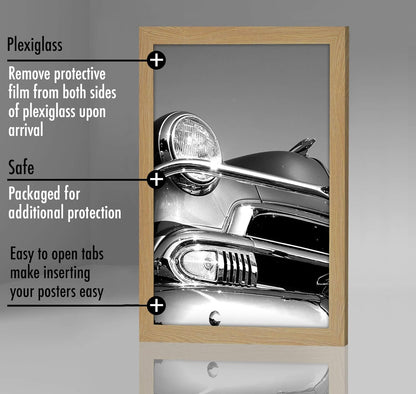 Americanflat 16x20 Picture Frame with Polished Plexiglass - Black Picture Frame - Wide Photo Frames Made of Engineered Wood for Vertical or Horizontal Wall Display - Epic Collection - Black - Colors B