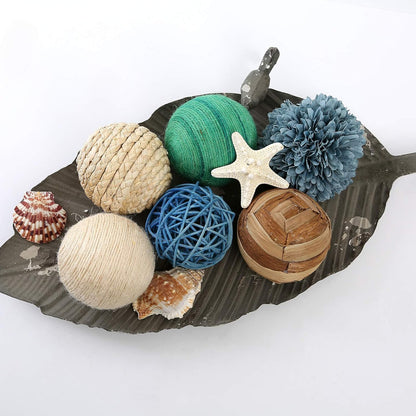 6pcs 3.5inch Woven Wicker Rattan Balls Decorative Ball Twig Orbs Green Orbs Vase Bowl Filler for Tabletop Decor (Beige White)