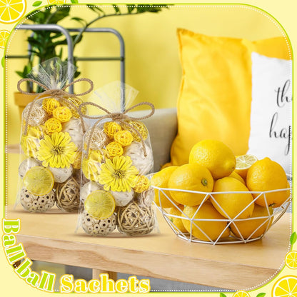 Riceshoot 2 Pack Decorative Balls Potpourri Bowl Filler Decor Natural Vase Bowl Filler Assorted Spherical Rattan Twigs Wicker Balls Cotton for Home Centerpiece(White)