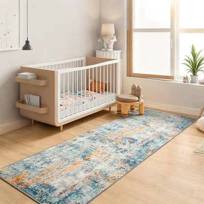 Ompaa 2x6 Rug Runners for Hallways Kitchen Runner Rug Non Slip Washable Grey Long Runner Rugs with Rubber Backing Soft Abstract Carpet Runner for Hallways, Kitchen, Bedroom, Bathroom, Entryway - Colors B