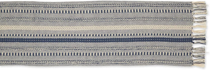 DII Farmhouse Braided Stripe Table Runner Collection, 15x72 (15x77, Fringe Included), Black