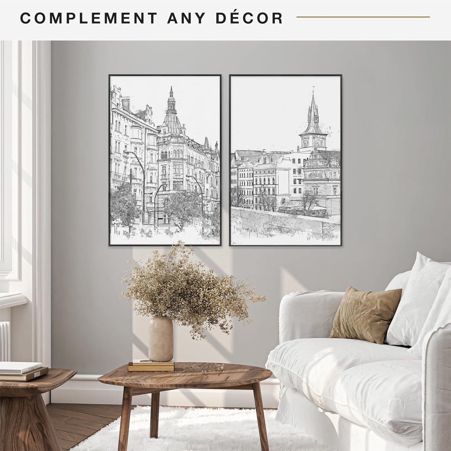 MCS Original Poster Frame 24x36 Black Lightweight Vertical & Horizontal Wall Hanging Large Picture Frame for Posters, Art Prints & Gallery Wall (6-Pack)
