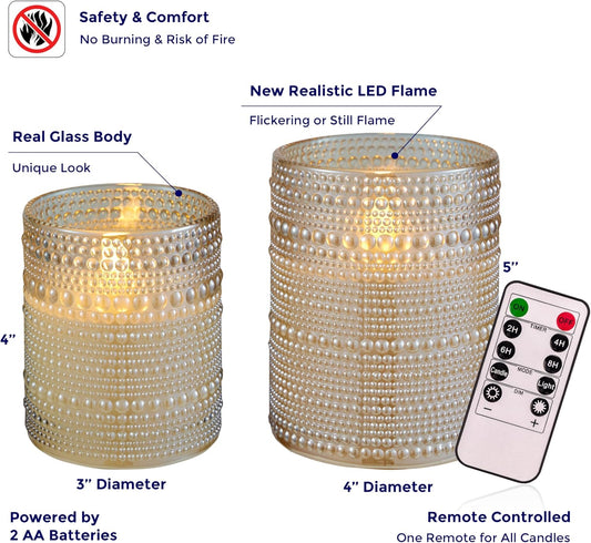 VENTA Set of 3 Warm Ivory Pillar Candles | Real Wax Battery Operated Candles with Flickering Flame | Timeless Year-Round Decor for Weddings, Mantels & Centerpieces