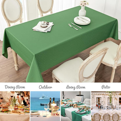 Veblandy Rectangle Tablecloth Waterproof Linen Textured Table Cloth Stain and Wrinkle Resistant Washable, Decorative Fabric Table Cover for Dining, Party and Camping (Sage Green, 52 * 70)