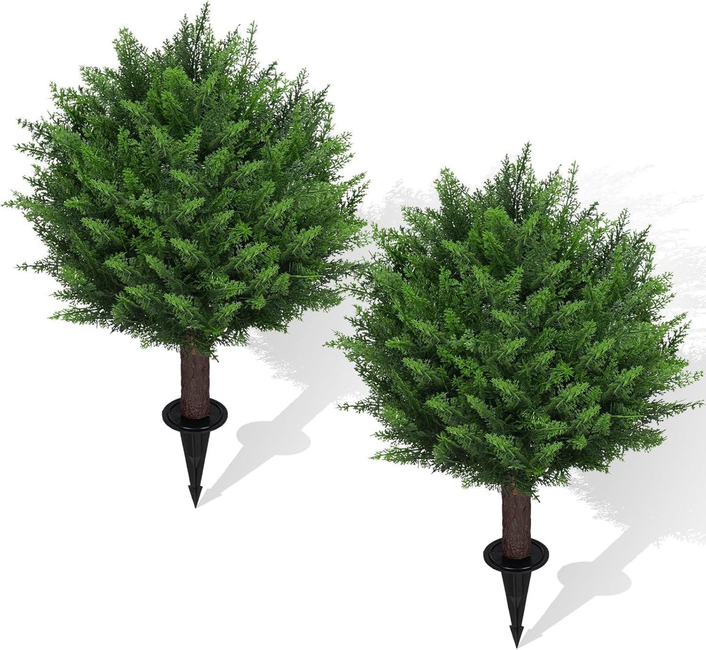 AOKIIE 6FT Artificial Topiary Cedar Plants Outdoor, Faux Pine Trees UV Resistant and Potted, 72 Inch Tall Fake Shrubs Evergreen for Front Porch Decor Set of 2