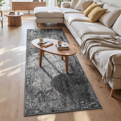 Ompaa 2x6 Rug Runners for Hallways Kitchen Runner Rug Non Slip Washable Grey Long Runner Rugs with Rubber Backing Soft Abstract Carpet Runner for Hallways, Kitchen, Bedroom, Bathroom, Entryway - Colors B