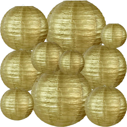 BEISHIDA 10Pcs White Paper Lanterns Decorative Chinese/Japanese Hanging Round Paper Lanterns Lamp for Birthday, Wedding, Christmas, Bridal, Home Decor, Party Decoration(Size of 4”, 6”, 8”, 10”)
